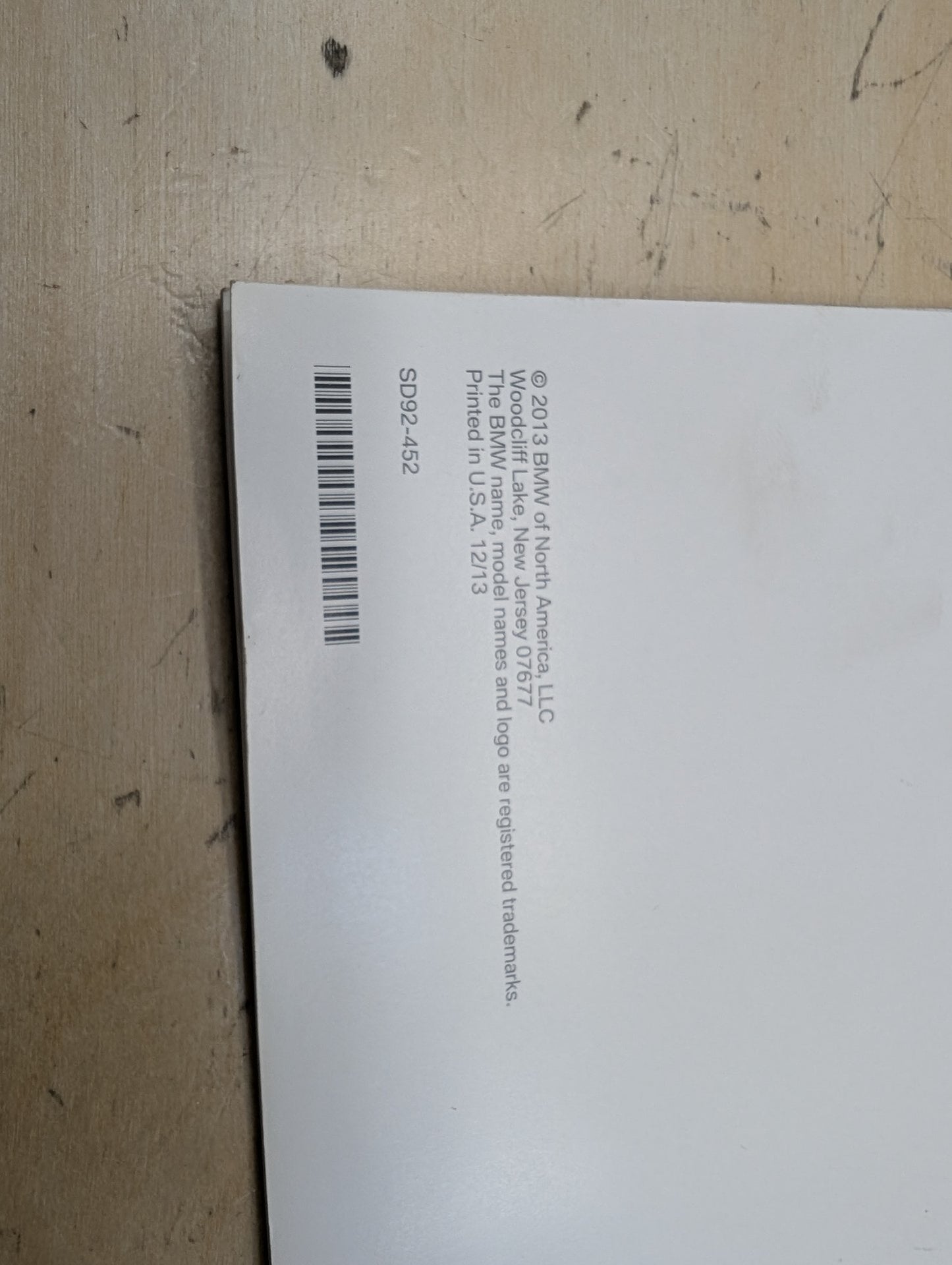 2014 BMW 328i F30- Owners Manual Books w/ Case SET