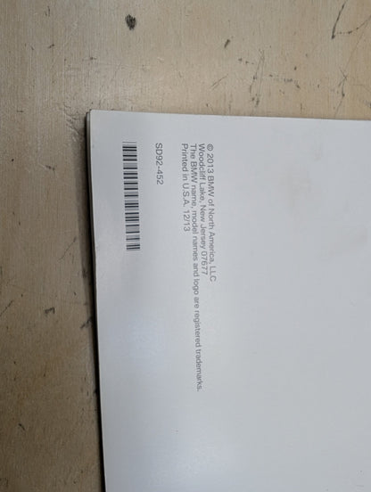 2014 BMW 328i F30- Owners Manual Books w/ Case SET