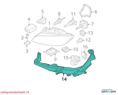 07-10 OEM BMW E92 E93 328 335 Left Driver Headlight Bracket Carrier Mount