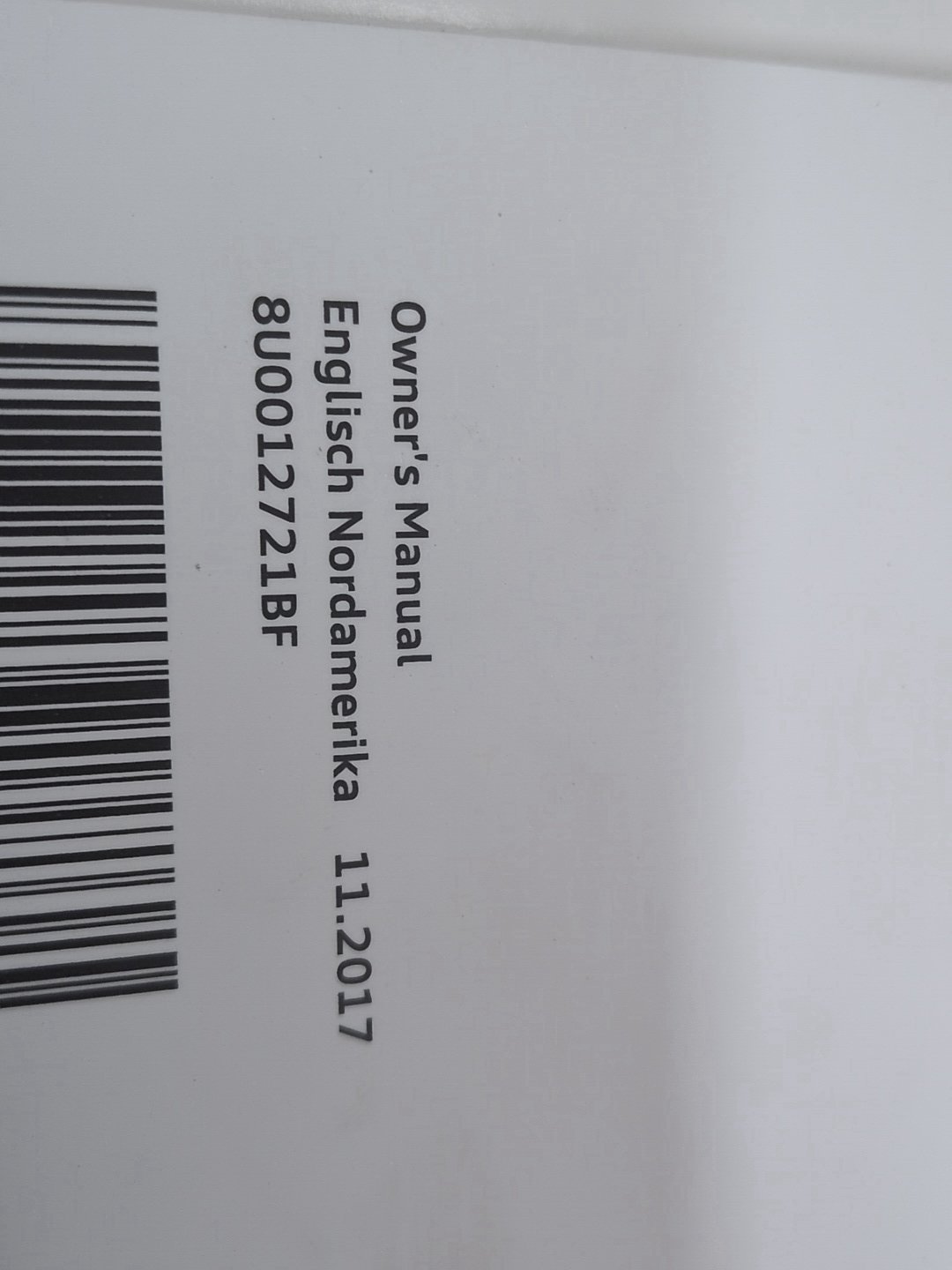 2015-2018 Audi Q3 8U - Owners Instruction Manual Book SET PN: 8U1012721NB