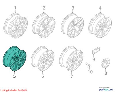 OEM BMW G20 G22 G23 G26 M340 M440 Rim Wheel 19x8 ET:27 Double Spoke Style 791M