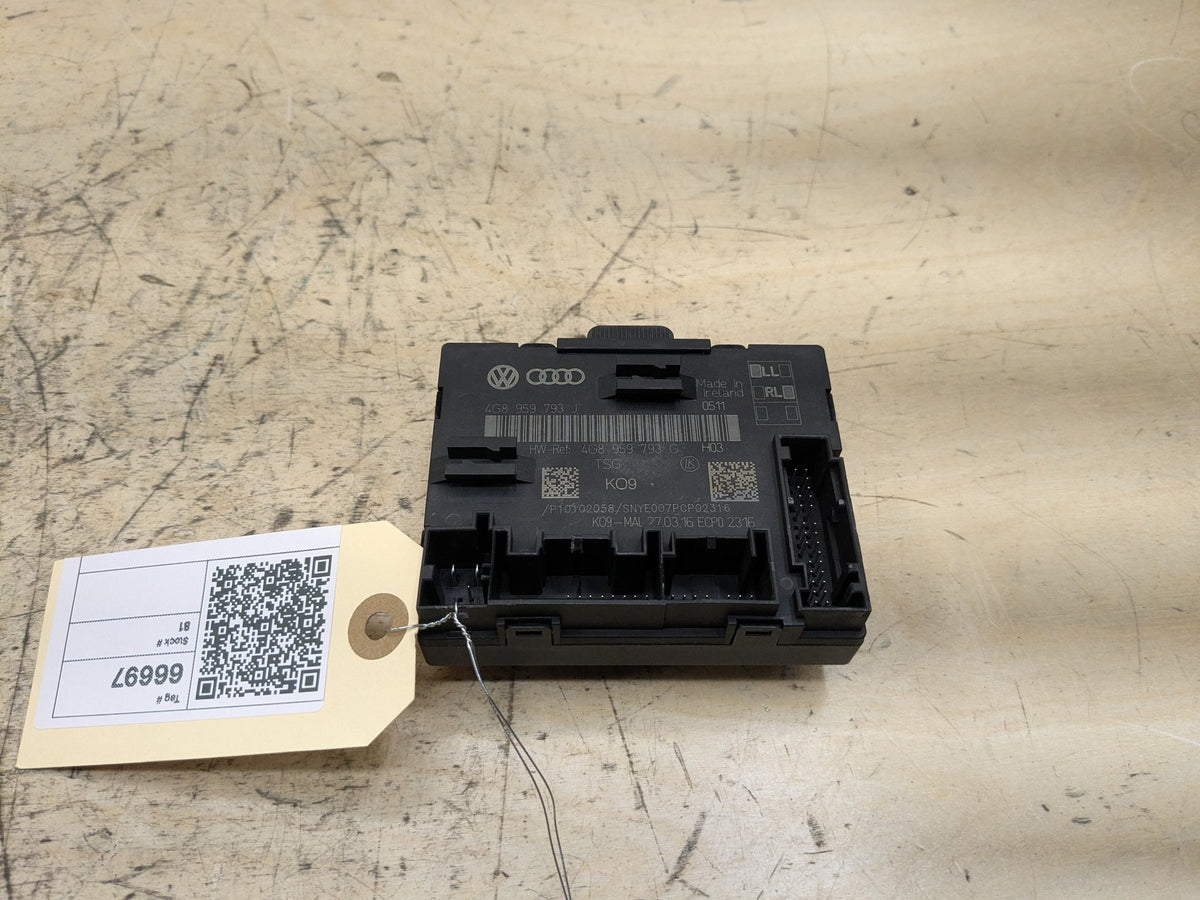 2012-2018 Audi A6 C7 Front Left Driver Door Control Module 4G8959793J OEM