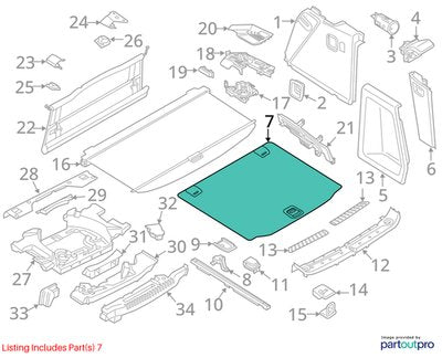18-24 OEM BMW G01 X3 Trunk Floor Mat Carpet Cargo Liner Storage Cover