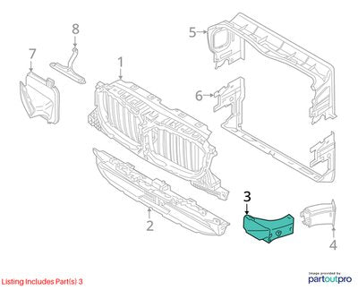 2018-2023 BMW X3 G01 Left Driver Brake Air Duct 7400003 OEM