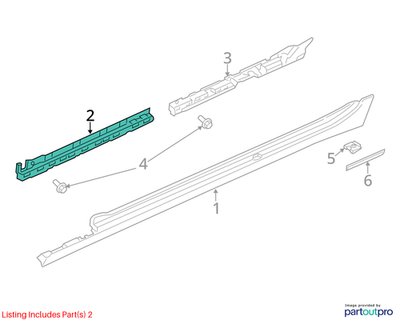2012-2018 BMW M6 F06 Right Passenger Side Rocker Panel Bracket Set 7276350