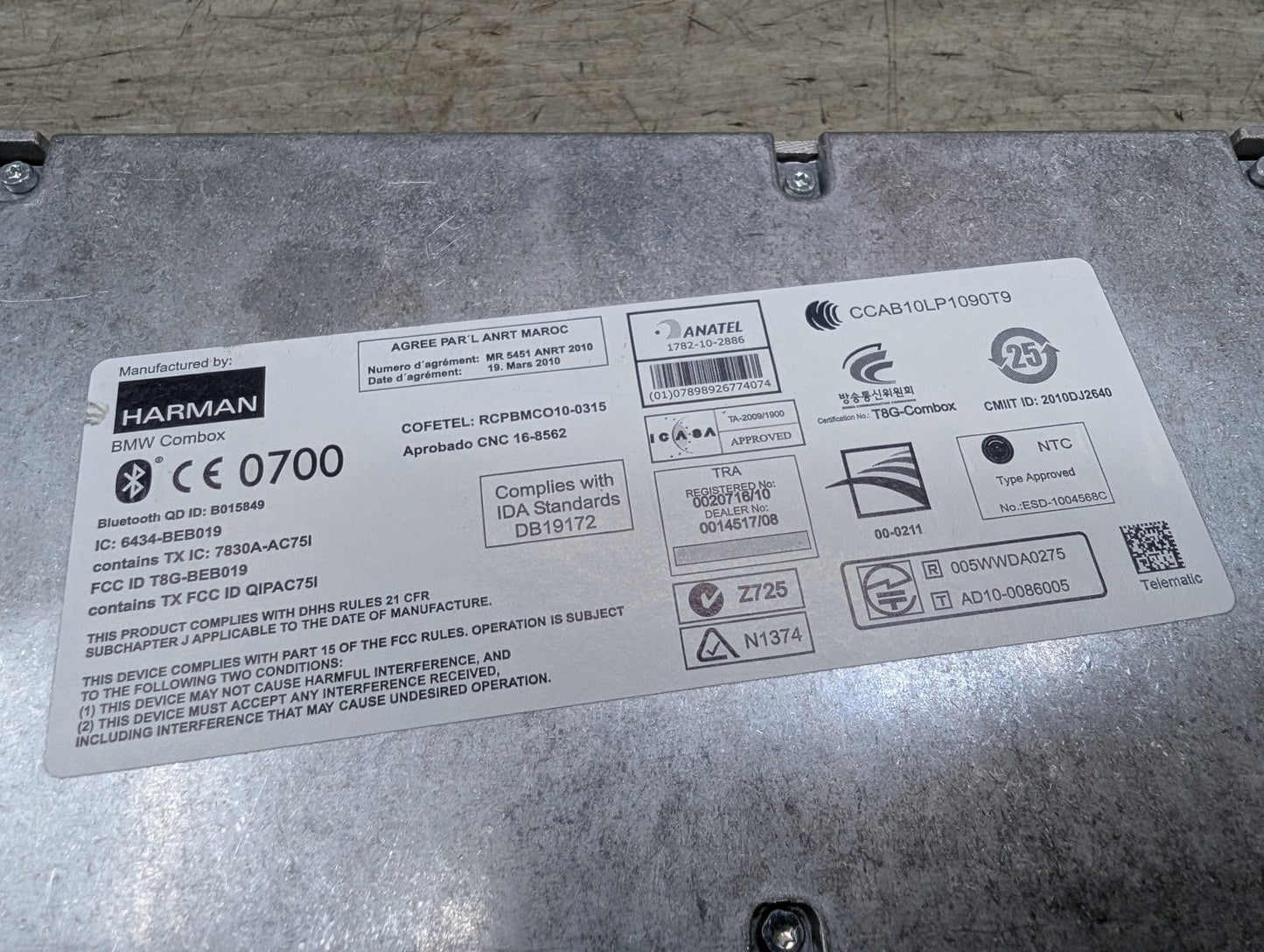09-13 OEM BMW E70 E82 E90 E92 E93 X5 Combox Telematics Unit TCU Bluetooth Module