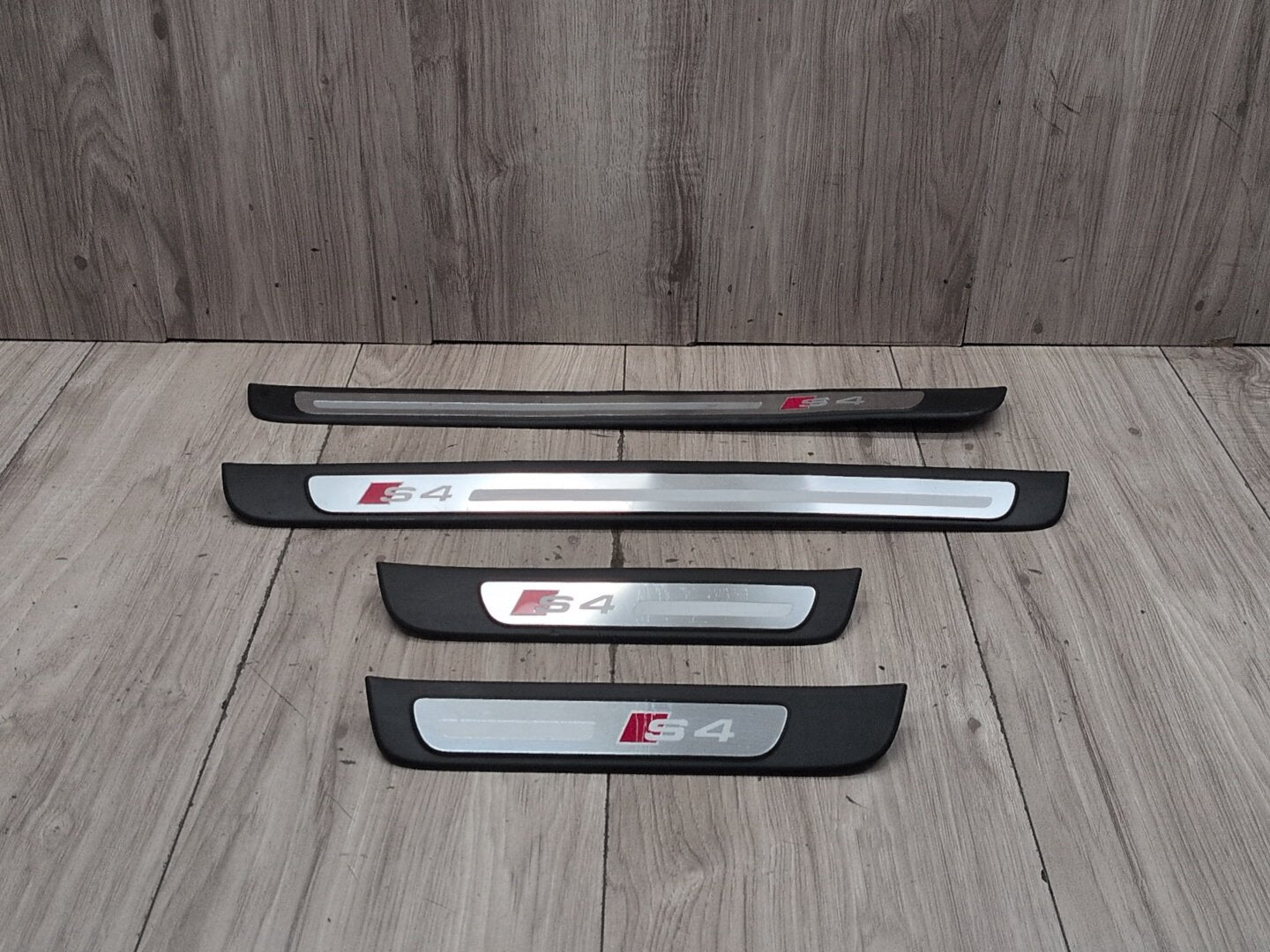 2010-2016 Audi S4 B8 Front Rear Left Right Scuff Plate Door Sill SET 8K0853376 OEM