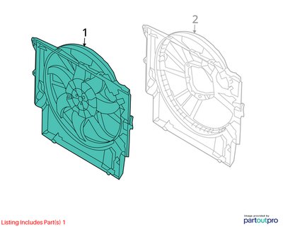 2012-2018 BMW 328i F30 Radiator Fan Shroud Housing w/ Motor 8621193