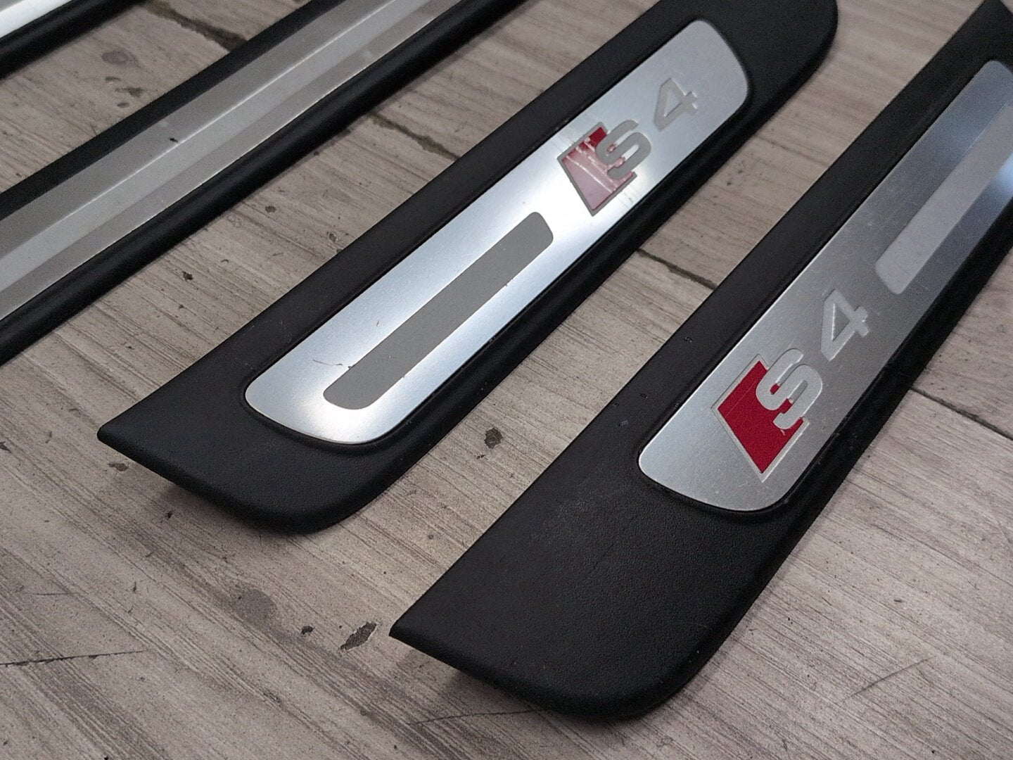 2010-2016 Audi S4 B8 Front Rear Left Right Scuff Plate Door Sill SET 8K0853376 OEM