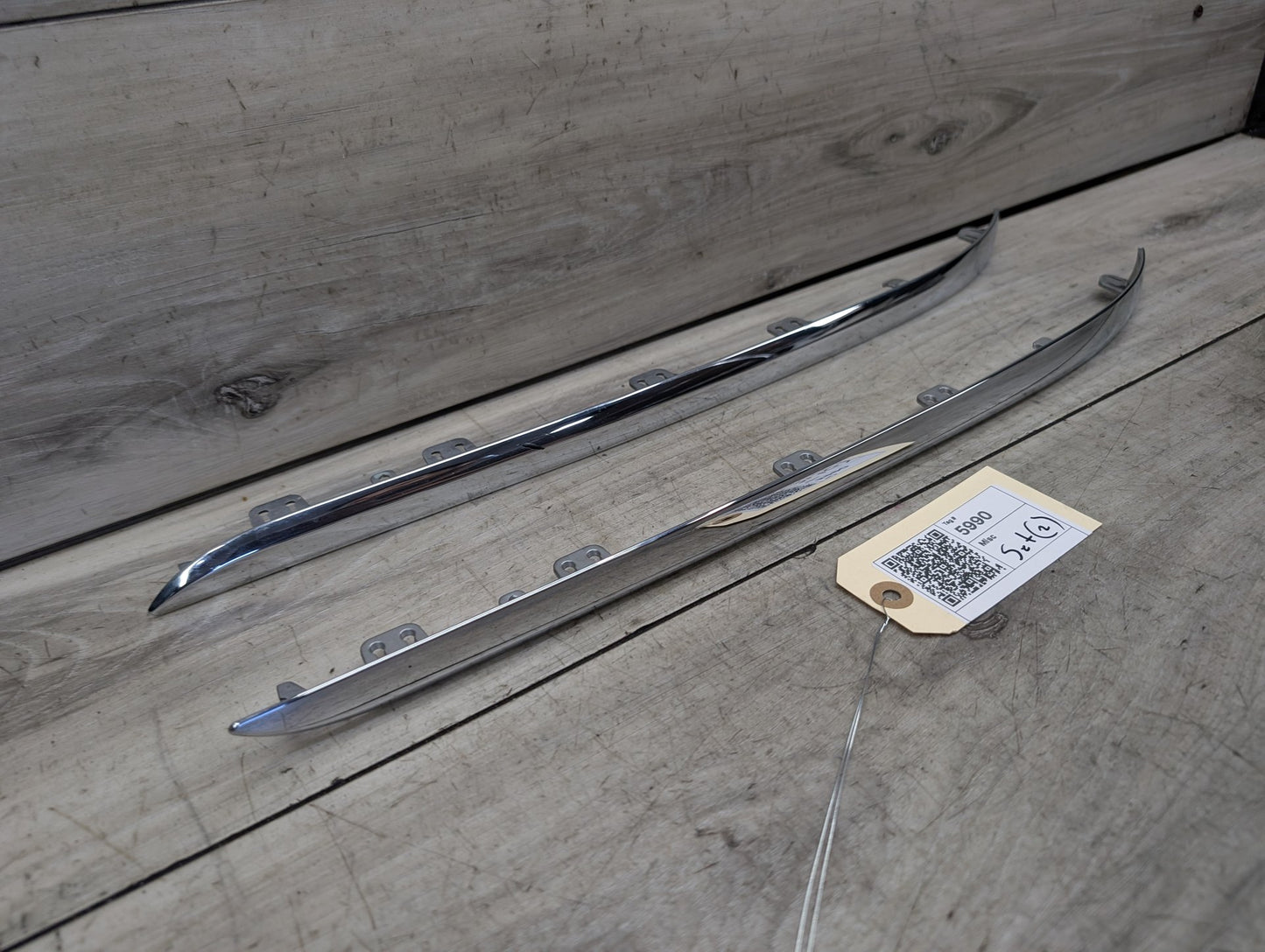 16-19 OEM BMW G12 740 750 Front Bumper Cover Lower Chrome Molding Trim SET