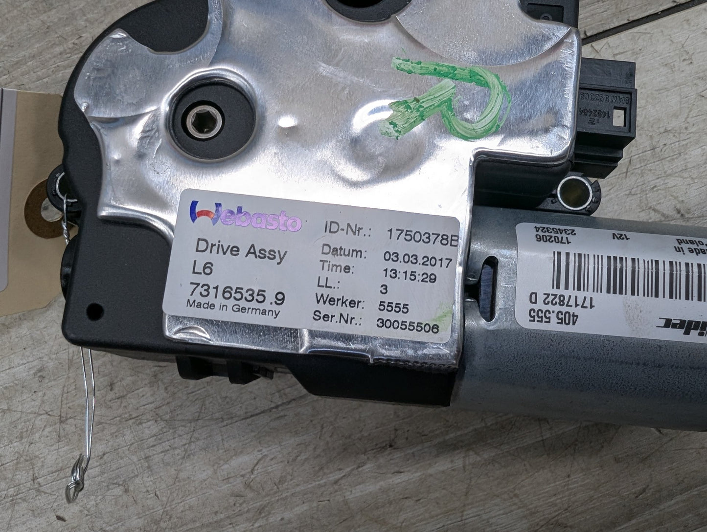2017-2023 BMW 530i G30 Sunroof Sun Roof Glass Motor 7316535