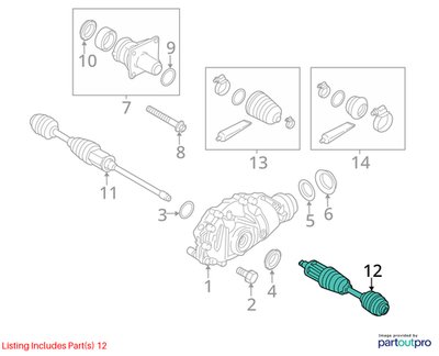 OEM BMW F22 F23 F30 F32 F33 F36 AWD Front Left Driver Output Half Shaft CV Axle