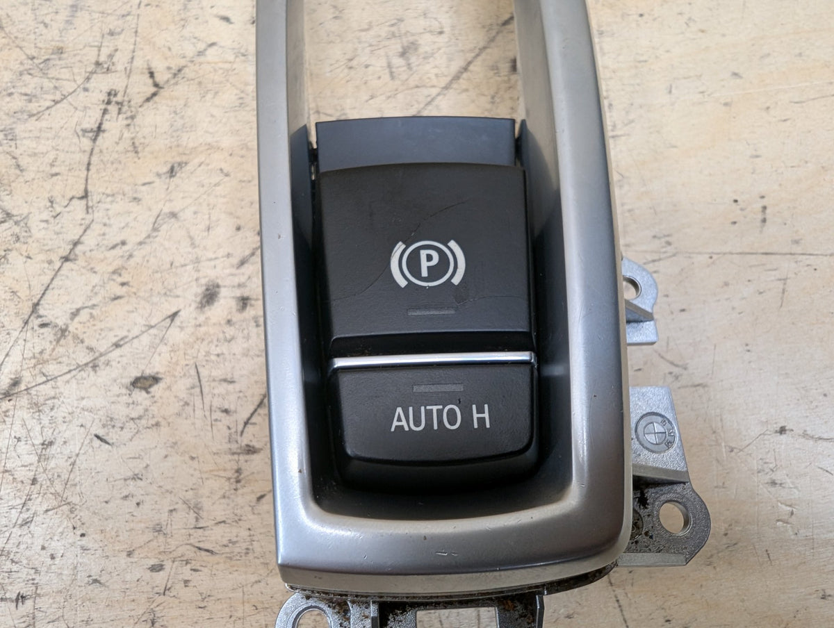 OEM BMW F10 F15 F16 X5 X6 Parking Emergency Brake Auto Hold Switch w/ Trim Panel