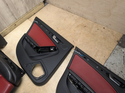 09-16 OEM Audi B8 A4 S4 Front Rear Left Right Interior Seat Door Panel BLACK RED