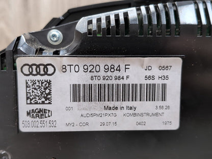 2013 - 2017 Audi S5 8T Instrument Speedometer Guage Cluster 8T0920984F CTUB