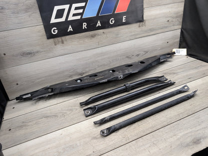 09-15 OEM BMW F01 F02 Front Upper Radiator Core Support Reinforcement Bar Bracket SET