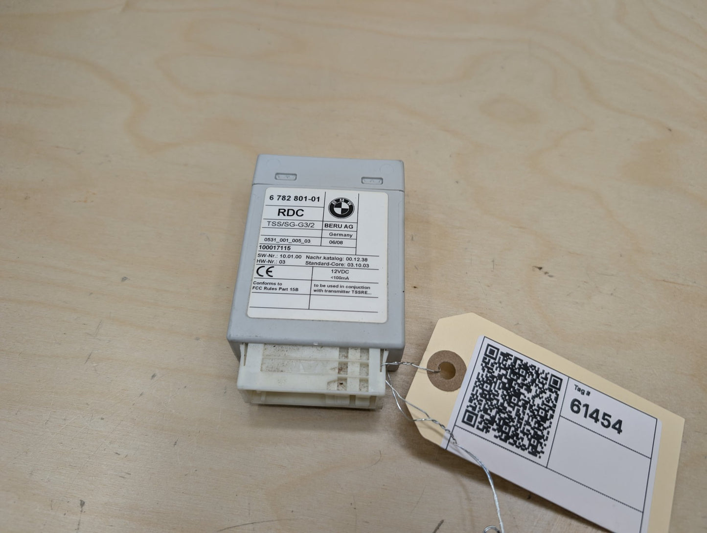 07-10 OEM BMW E93 328 335 Tire Pressure Control Module Unit TPMS RDC