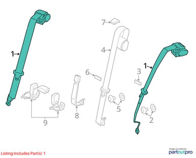 OEM BMW F22 F32 F36 F82 F87 M4 REAR Left Right Upper Seat Belt Retractor Black