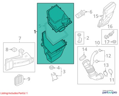 OEM BMW G05 G12 G30 540 740 Air Box Filter Cleaner Intake Resonator Muffler B58