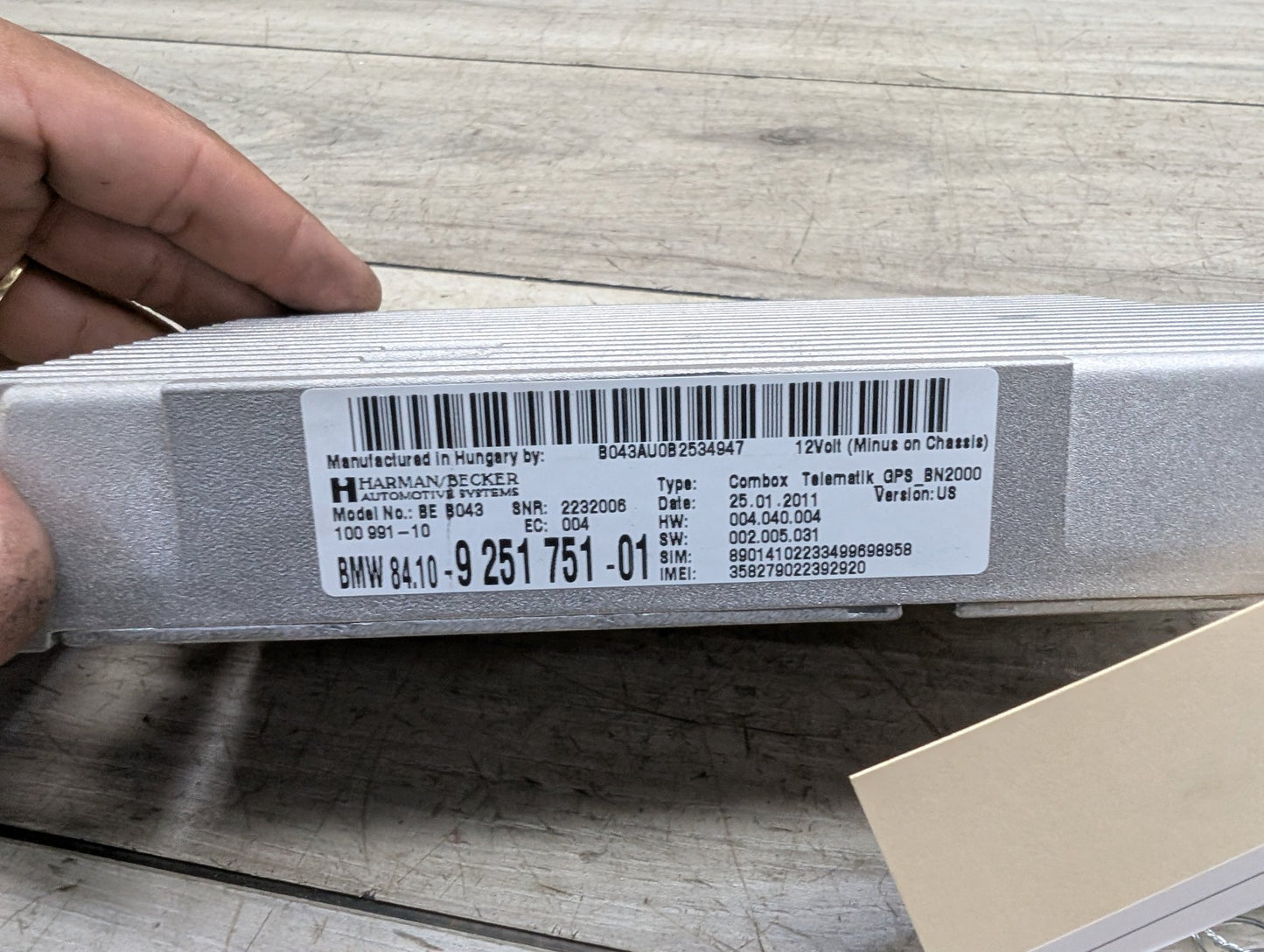 2006-2011 BMW 328i E90 Bluetooth Module 9251751