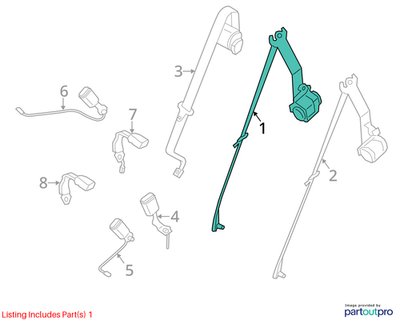 2015-2018 BMW X5 F85 Rear Right Passenger Seatbelt Seat Belt Retractor 7318376