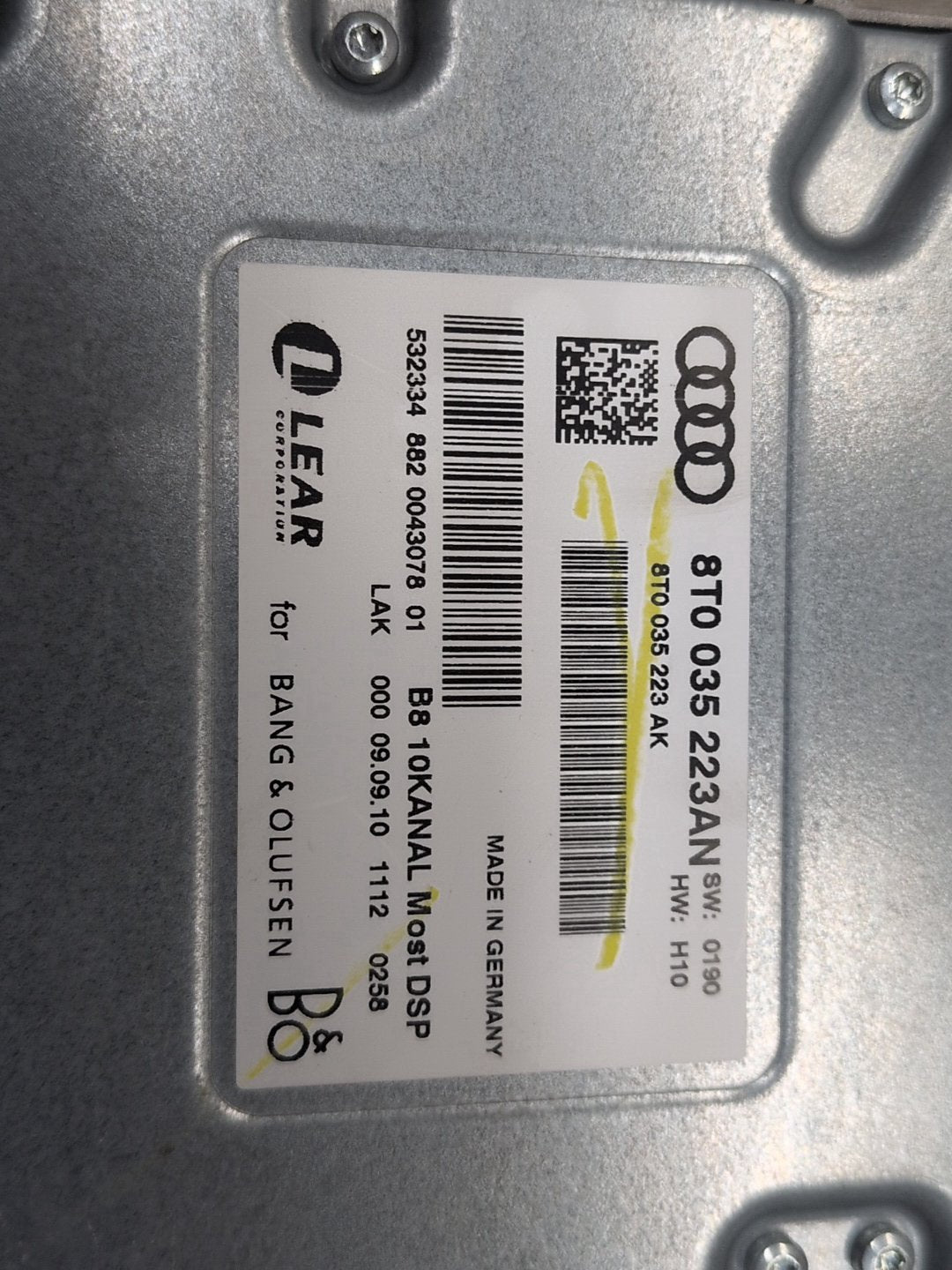 2010-2016 Audi S4 B8 Bang & Olufsen Stereo Audio Amp Amplifier 8T0035223AN OEM