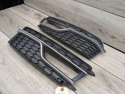 2008 - 2017 Audi S5 8T Front Left Right Center Bumper Cover Grilles SET 8T0807681