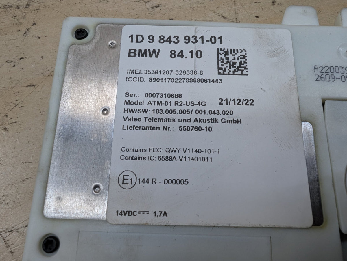 2019-2026 BMW X5 G05 Antenna Telematics Control Module 9843931 OEM