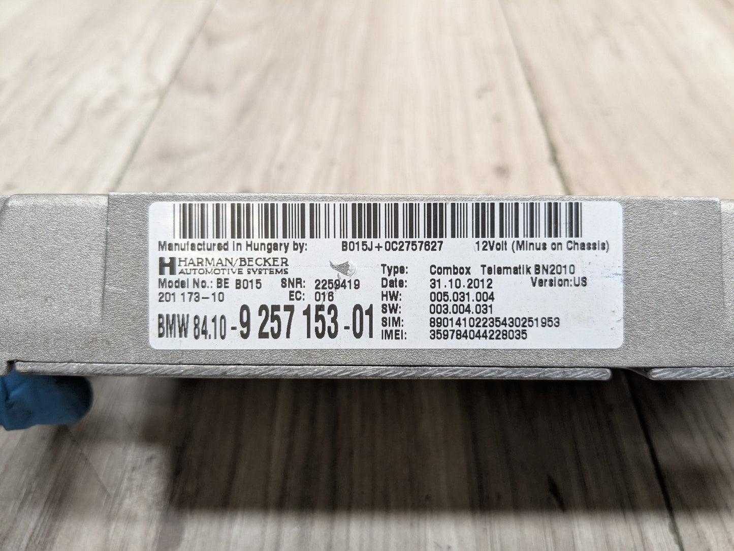 2011 - 2017 BMW X3 F25 Bluetooth Module 9257153 N20B20A