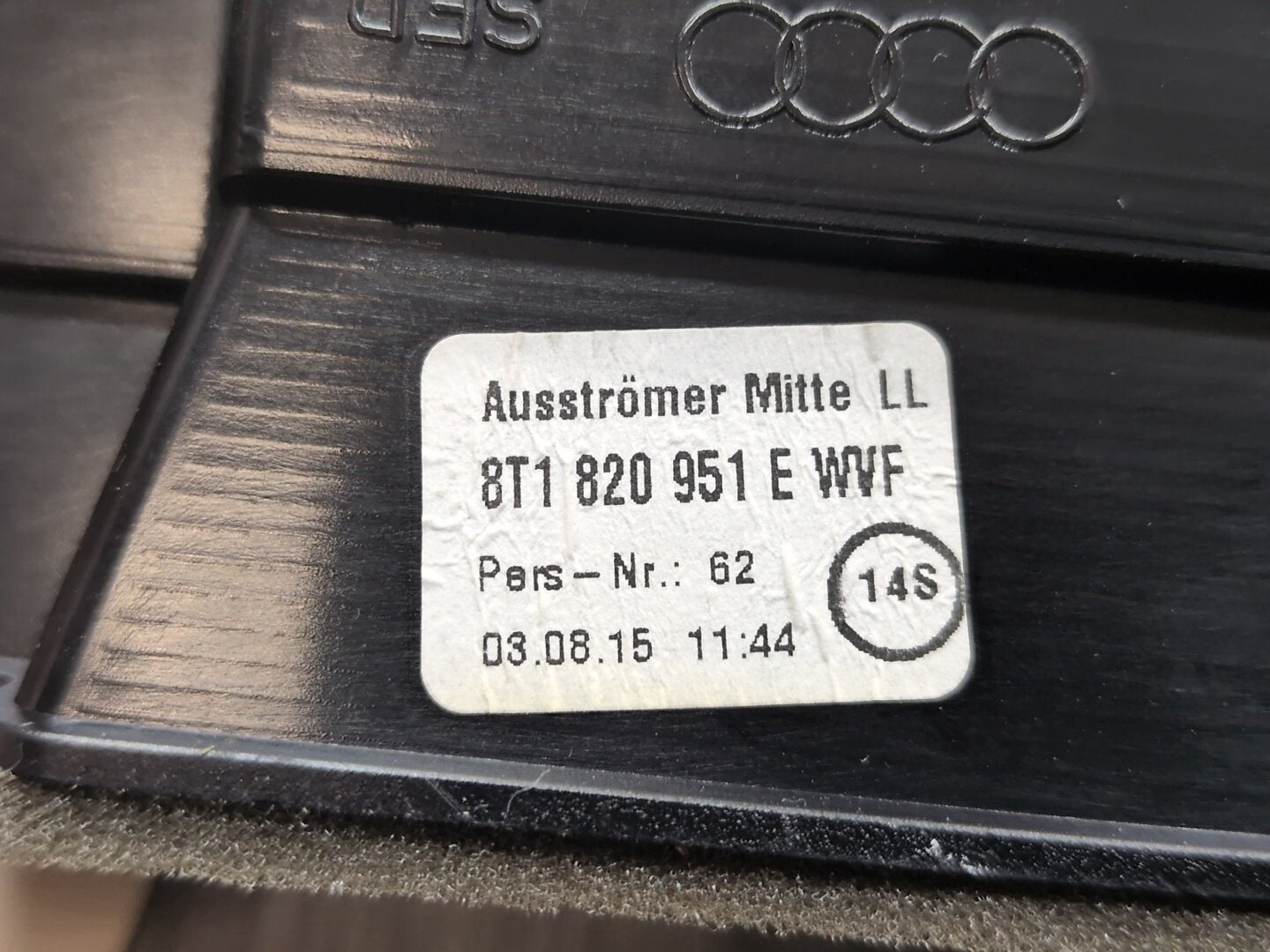 2016 Audi S5 8T Dashboard Dash Board Middle Center Air Vent 8T1820951E CTUB