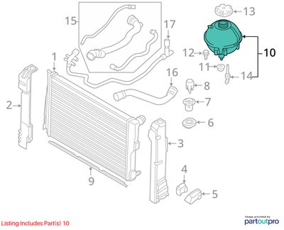 2011-2016 BMW X3 F25 Coolant Expansion Tank Reservoir 8616418 OEM