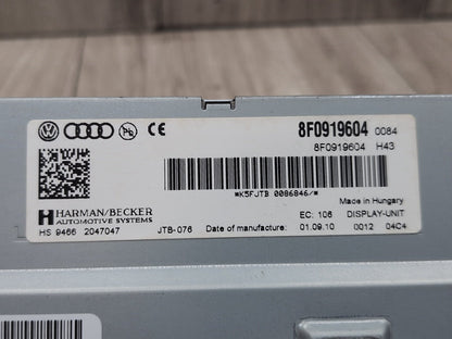 2010-2016 Audi S4 B8 Monitor Display Screen 8F0919604 OEM
