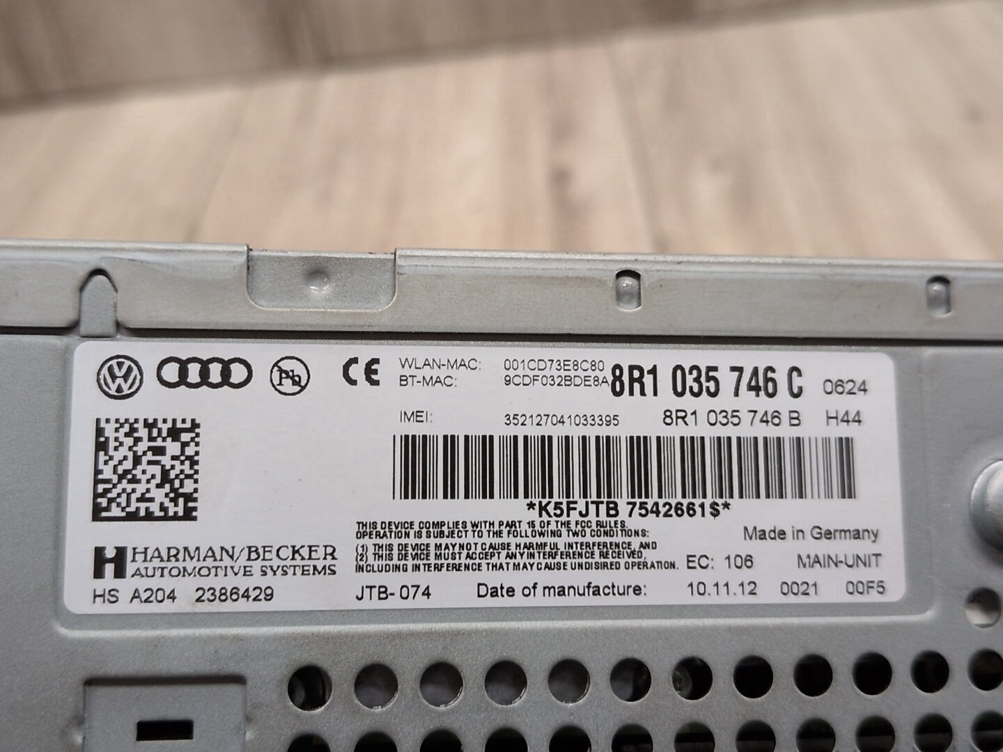 2008 - 2017 Audi S5 8T Radio CD Player 8R1035746C