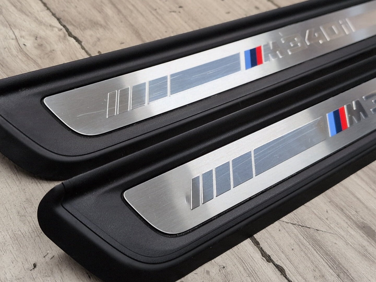 19-21 OEM BMW G20 G21 M340i Front Left Right Door Sill Plate Molding Trim PAIR