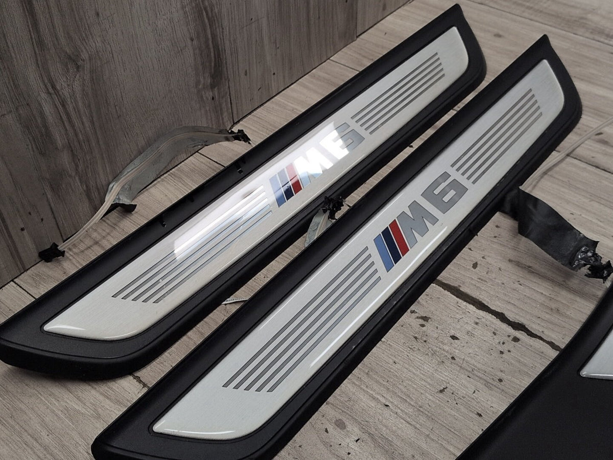 2012-2018 BMW M6 F06 Front Rear Left Right Scuff Plate Door Sill SET 7277249 OEM
