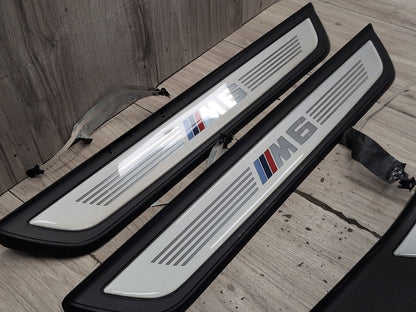 2012-2018 BMW M6 F06 Front Rear Left Right Scuff Plate Door Sill SET 7277249 OEM