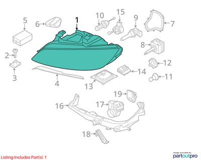 07-10 OEM BMW E92 E93 Right Passenger Dynamic Adaptive Xenon Headlight + Modules