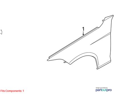 2015 BMW 320i F30 Front Right Passenger Fender Panel MELBOURNEROT METALLIC (A75)