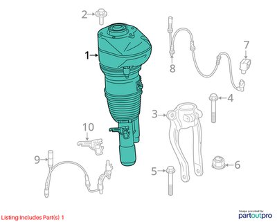 16-22 OEM BMW G11 G12 740iX 745eX 750iX B7 FRONT Right Passenger Air Shock Strut