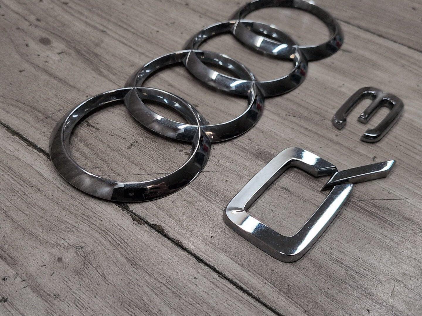 15-19 OEM Audi Q3 Emblem Badge Symbol Logo Chrome SET