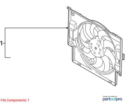 OEM BMW F22 F23 F30 228 320 428 N20 Electric Radiator Cooling Fan w/ Shroud 400W