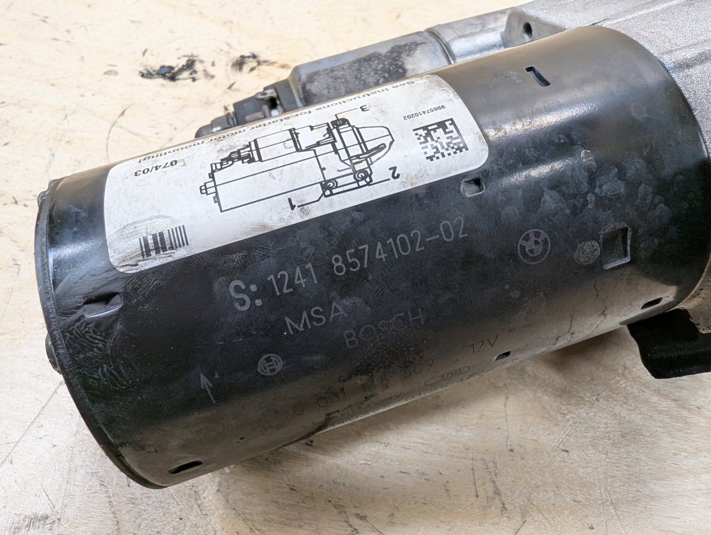 14-16 OEM BMW F10 F02 Diesel Engine N57 Starter Motor Bosch