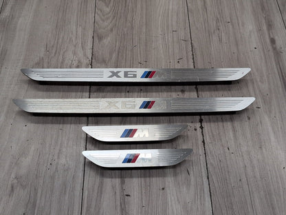 2015 - 2019 BMW X6 F86 Front Rear Left Right Scuff Plate Door Sill SET 7370423 S63B44T2