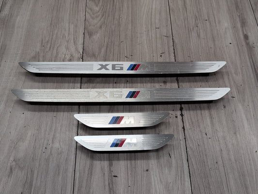 2015 - 2019 BMW X6 F86 Front Rear Left Right Scuff Plate Door Sill SET 7370423 S63B44T2