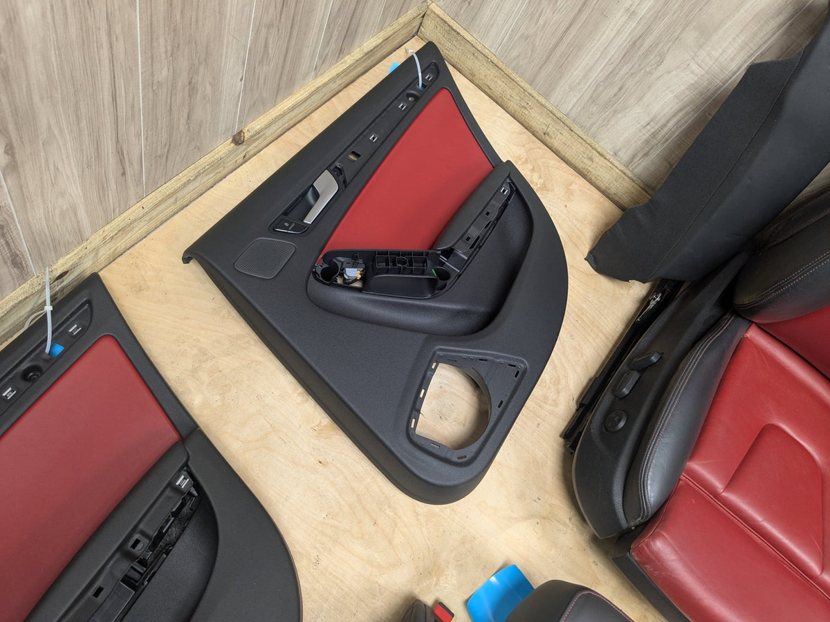 09-16 OEM Audi B8 A4 S4 Front Rear Left Right Interior Seat Door Panel BLACK RED