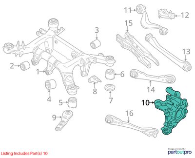 2019 BMW M550i G30 Rear Right Spindle Knuckle w/ Bearing 6866336 OEM