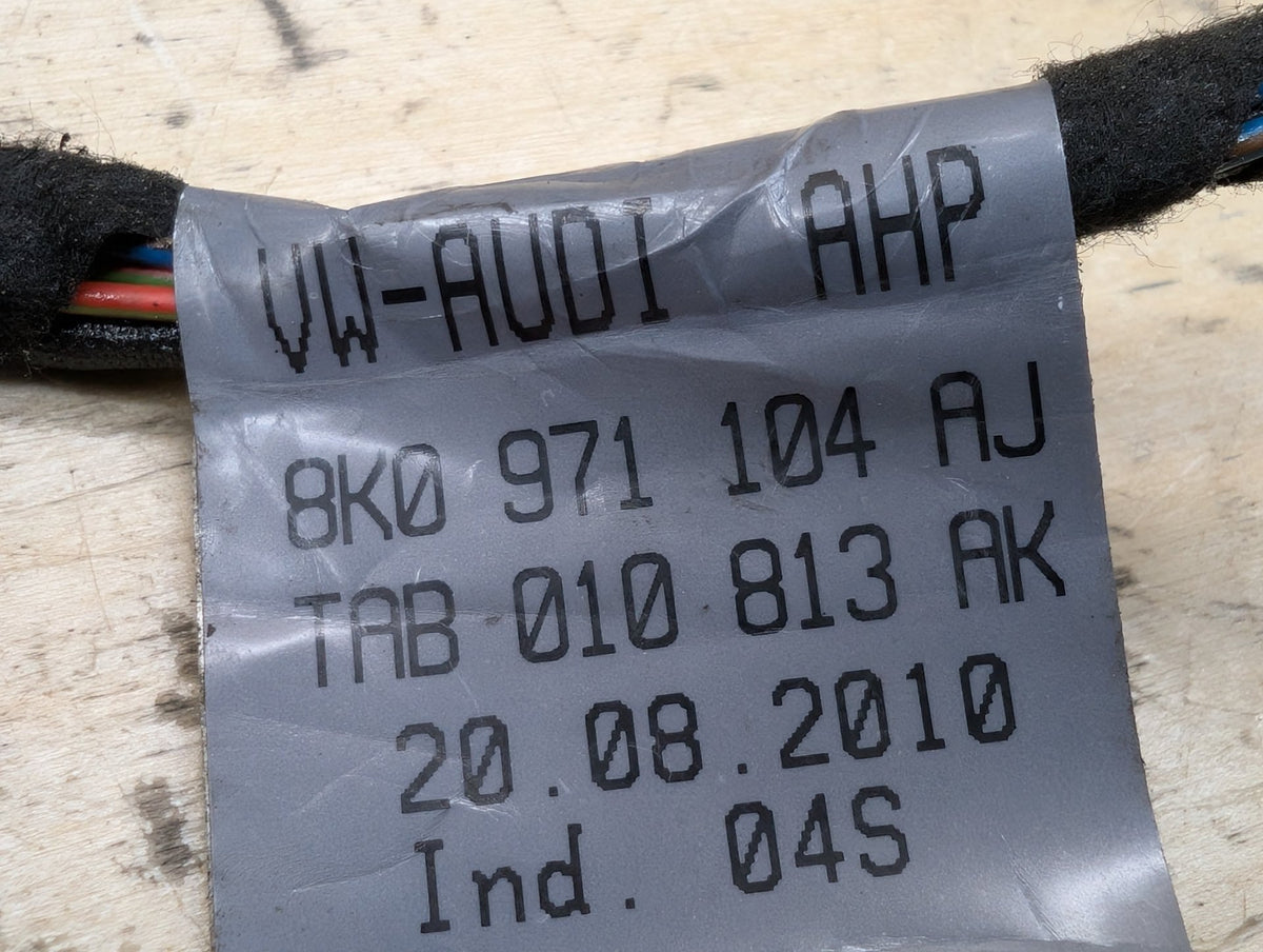 2011-2017 Audi RS5 8T Rear Bumper PDC Parking Sensor Wiring Wire Harness 8K0971104AJ OEM