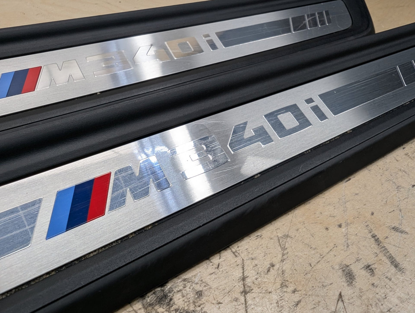 19-21 OEM BMW G20 G21 M340i Front Left Right Door Sill Plate Molding Trim PAIR
