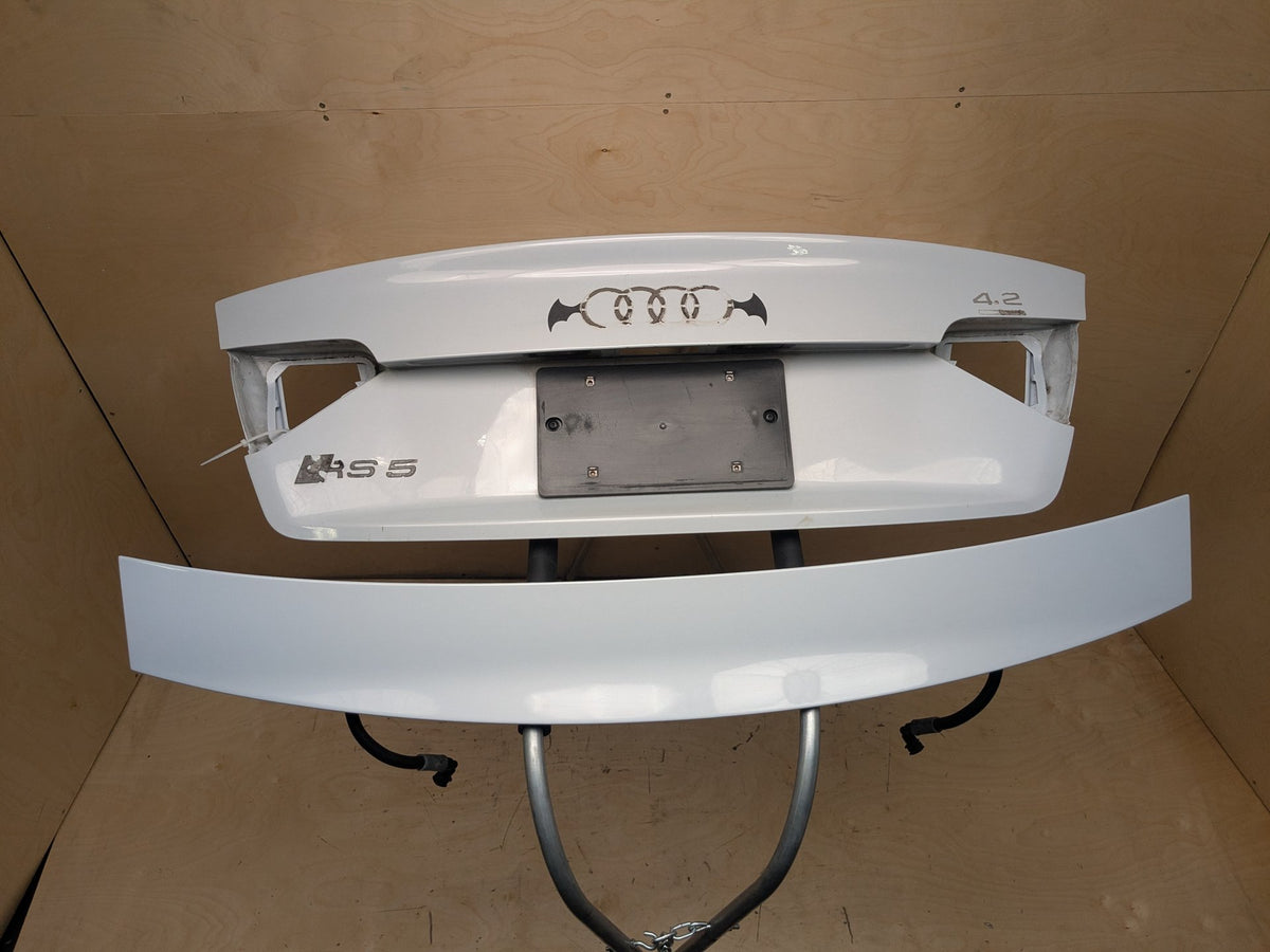 2013-2015 Audi RS5 8T Trunk Lid Shell Panel w/ Bracket & Spoiler Grey M1/Y7F