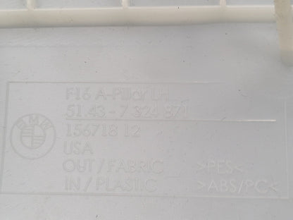 2015-2019 BMW X6 F86 A B C Pillar Interior Trims SET 7324920 OEM